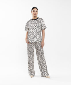 11004 Bluz Siyah Beyaz 31002 Pantalon Siyah Beyaz Takım